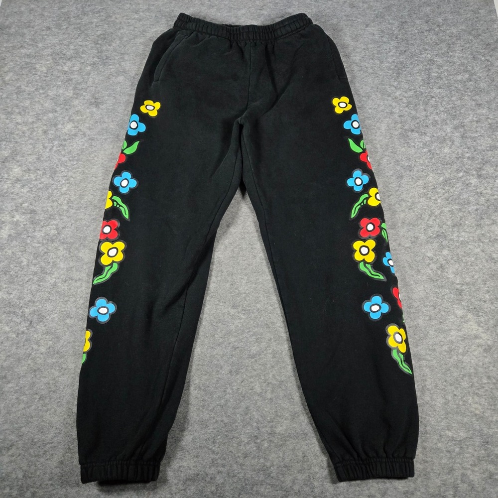 Krooked Mark Gonzales Flower Sweatpants Rare Skateboarding Art (READ)